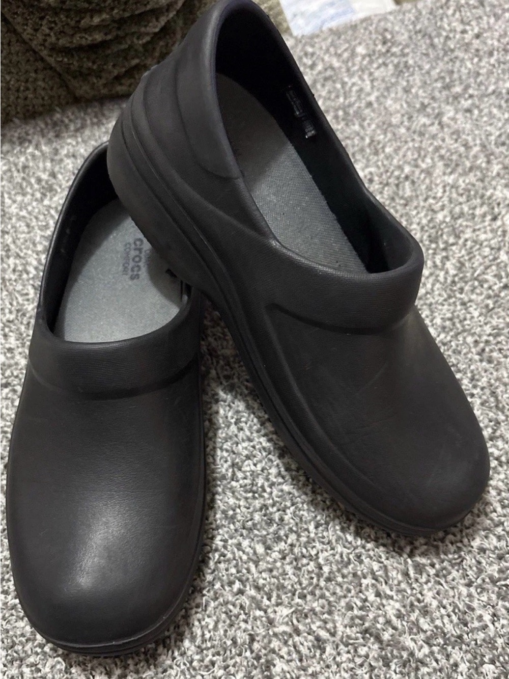 CROCS Clogs Pro II Womens Sz 8 Black Dual Comfort Slip Resistant Medical Career